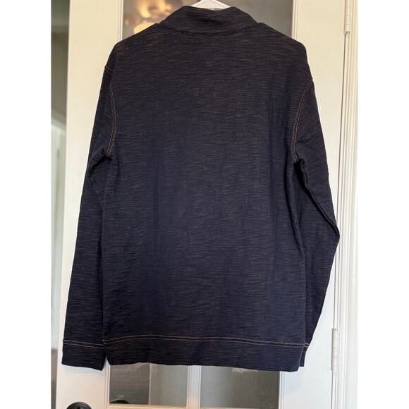 Rowm | Men’s 1/4 Zip Pullover 100% Cotton medium 
color -dark denim blue - Picture 9 of 9